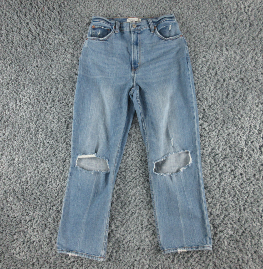 Abercrombie & Fitch Jeans Womens 8 Blue High Rise Ankle Straight 28x25